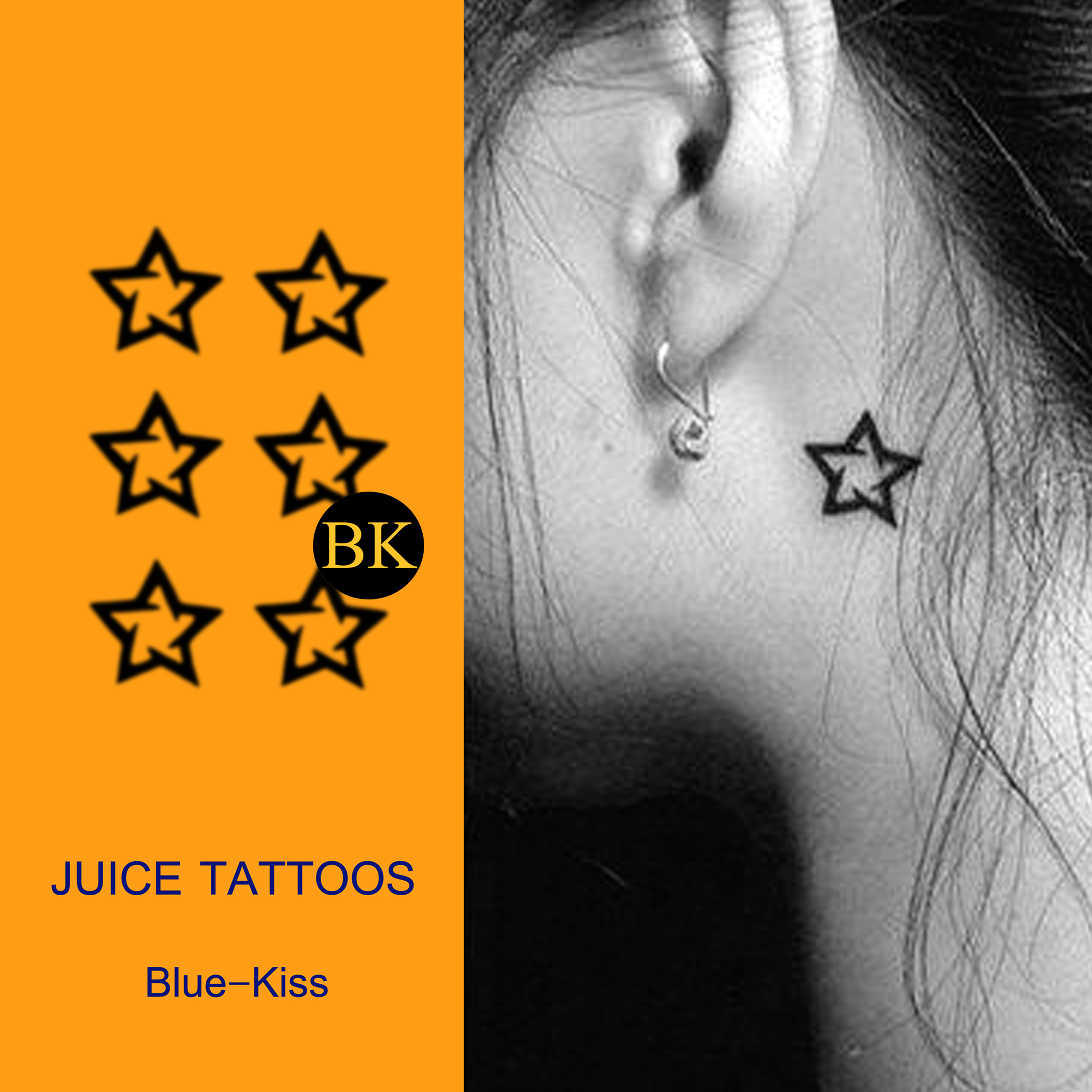 BLUEKISS蓝吻 五角星 甜美气质百搭网红草本纹身贴纸防水持久女