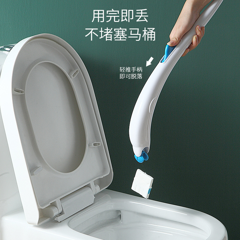 新款日式可抛式一次性马桶刷带清洁剂家居办公大厦厕所无死角刷子