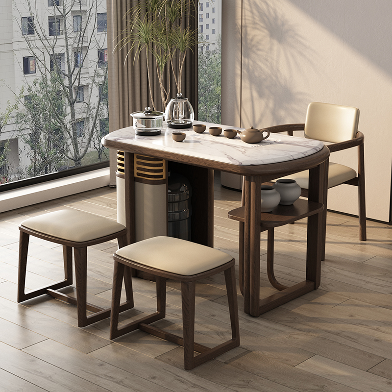 轻奢阳台茶桌椅组合功夫泡茶桌现代实木书房办公室茶室家用小茶台