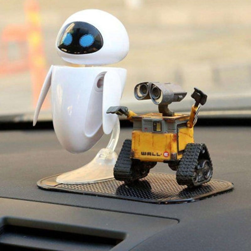 迪士机器人总动员WALL-E 瓦力伊娃情侣礼物玩具车载摆件可懂手办