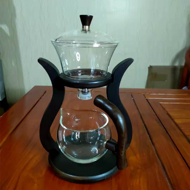创意宫灯玻璃懒人功夫茶具套装家用透明磁吸出水半全自动冲泡茶器