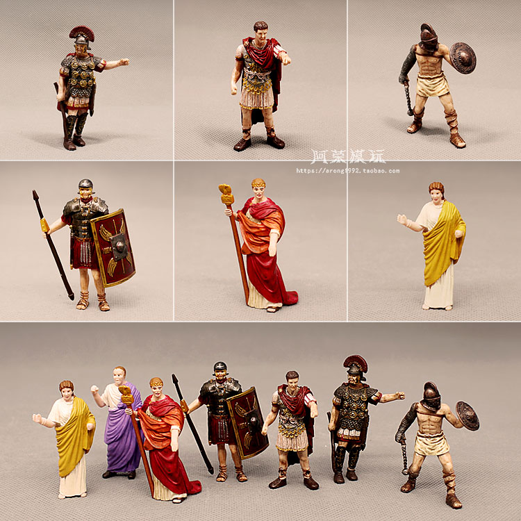 迷你微缩古代欧洲人偶 古罗马皇帝角斗士 贵妇人凯撒大帝模型摆件