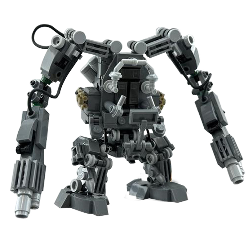 黑客帝国机械装甲步兵Mech矩阵机甲小颗粒拼装积木儿童益智玩具