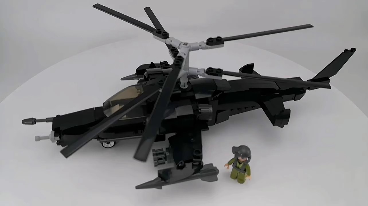 小鲁班1012黑鹰武装直升飞机军事系列积木儿童拼装玩具男礼物