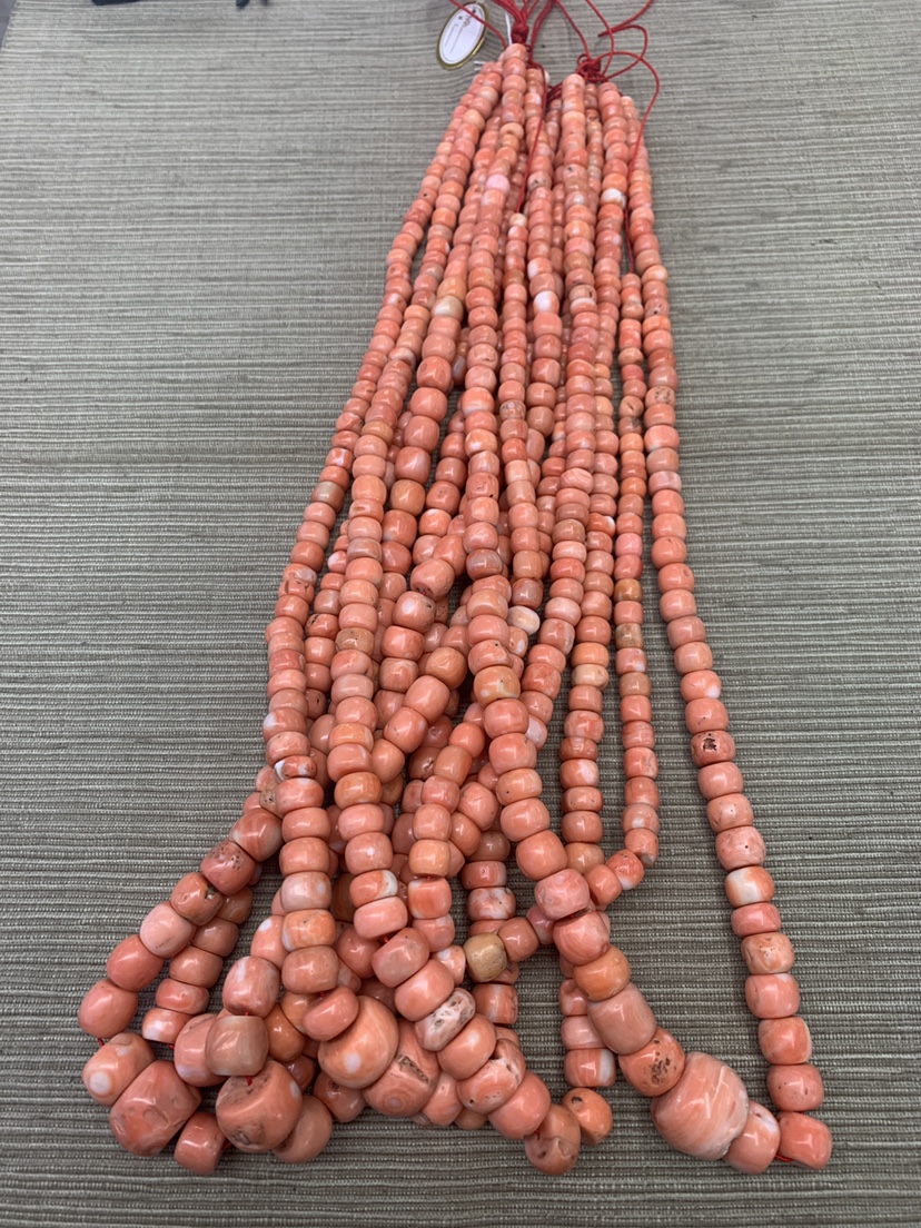 台湾宝石藏式鼓珠项链 可以穿手链108佛珠配成对子 颜色橘红 品质