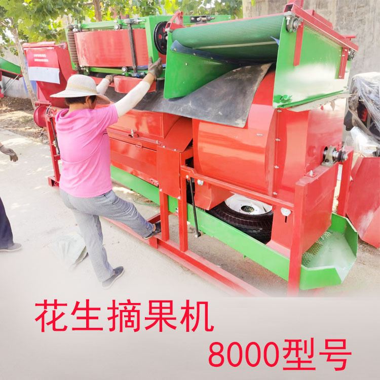 滁州定远县8000型花生摘果机干湿两用去秧打果机电动传动轴湿花生