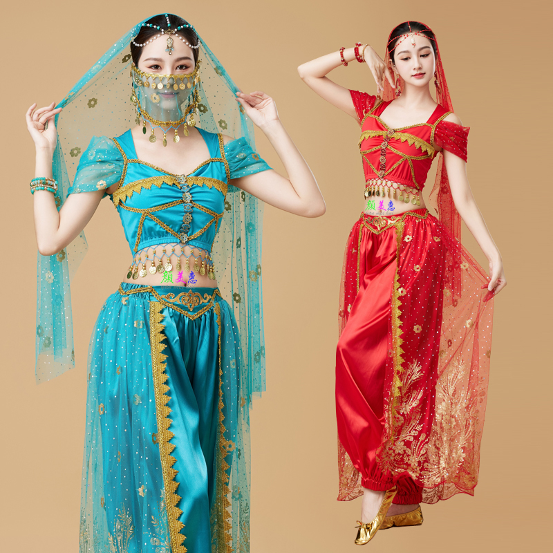 印度舞演出服女西域公主舞姬cos服饰古装异域风情舞蹈服装肚皮舞