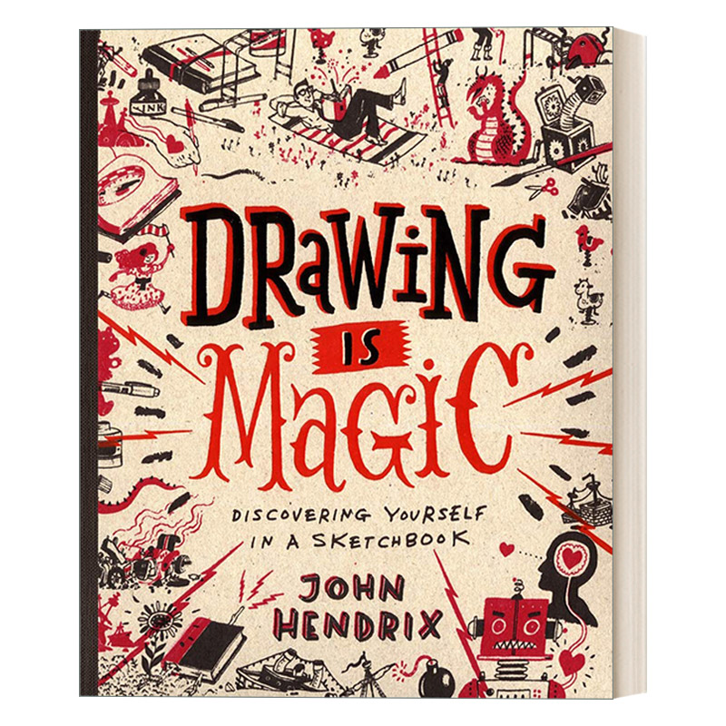 绘画是神奇的 英文原版 Drawing Is Magic 在速写本里发现自我 铅笔画及技法 美术 精装 John Hendrix 英文版 进口英语原版书籍