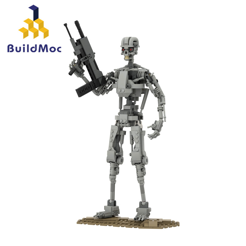 BuildMOC拼装积木玩具电影终结者T800战斗机器人机械骨骼骨架机甲