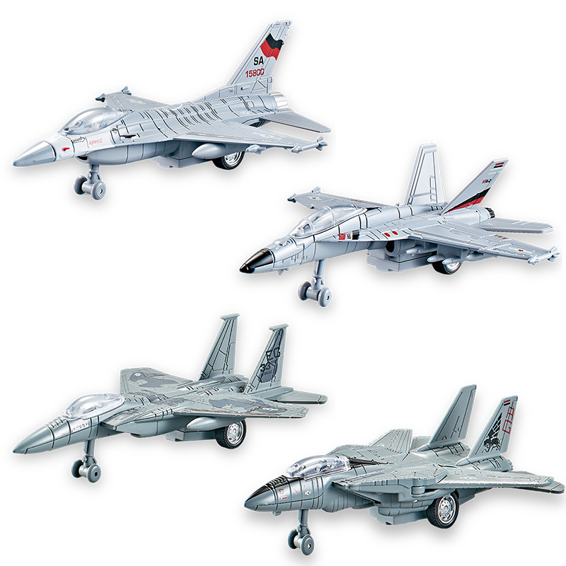 跨境仿真F14/F15/F16/F18美式合金战斗机军事飞机模型儿童玩具