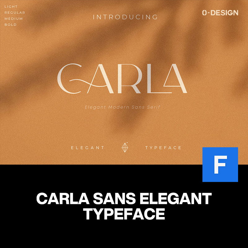 Carla Sans现代简约优雅时尚海报杂志logo标题装饰字体设计素材