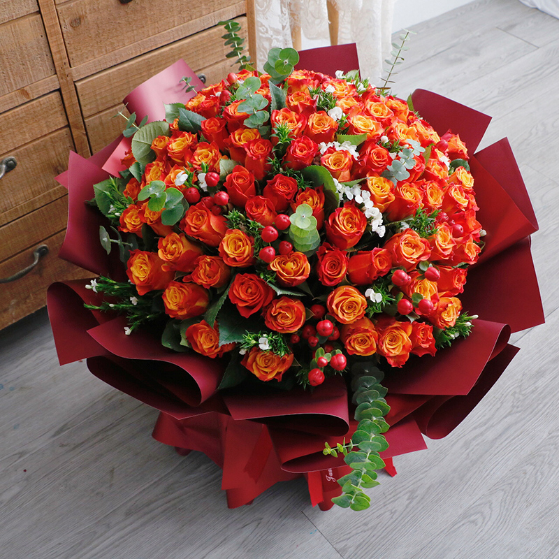 玫瑰52朵玫瑰花束繁花阁北京天津同城送花送女友99红玫瑰母亲节