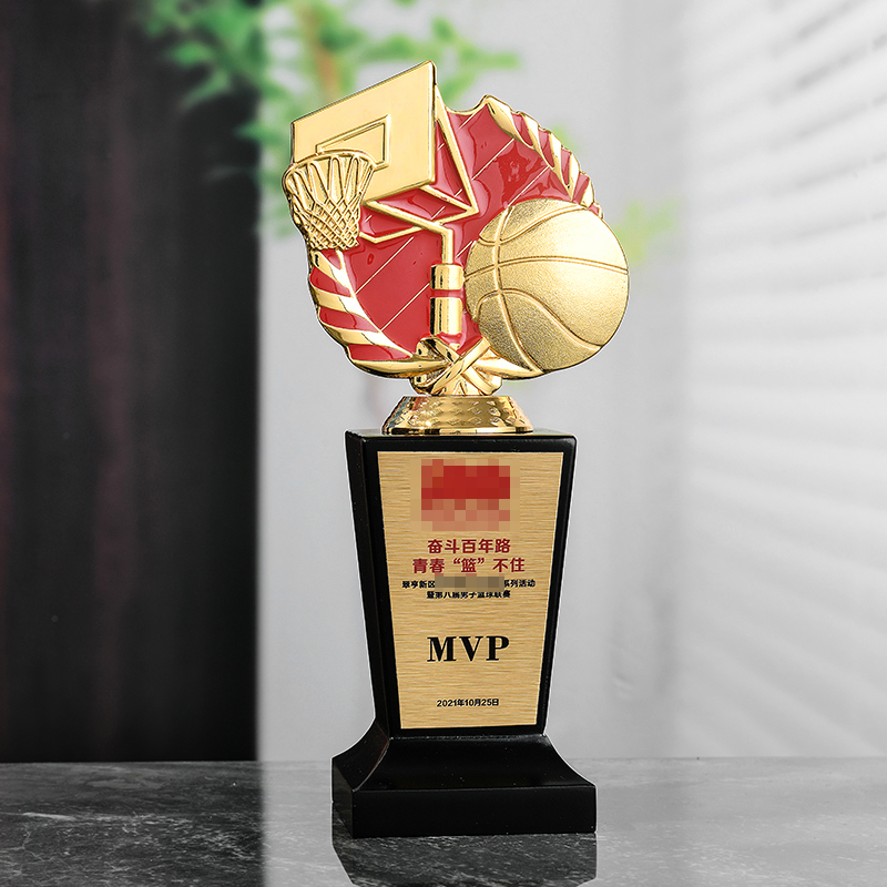 篮球比赛奖杯金属奖牌投篮纪念品定制体育运动会冠亚季军MVP奖座