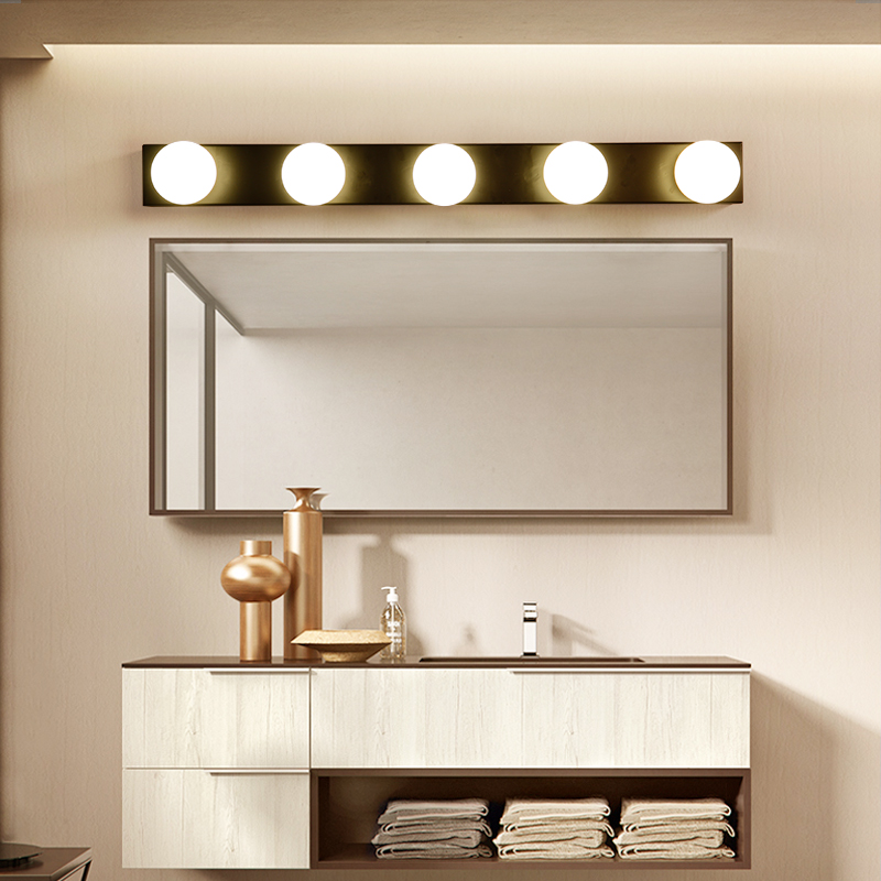 美式led镜前灯卫生间免打孔北欧浴室柜梳妆台灯现代简约化妆台灯