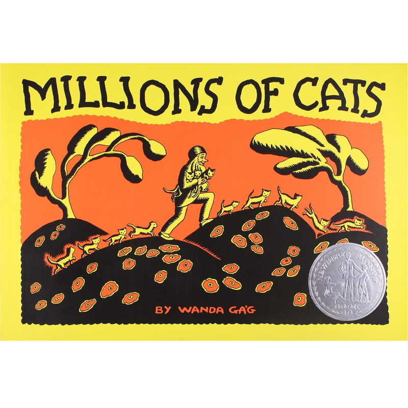 进口英文原版童书 Millions of Cats 100万只猫 一百万只猫 纽伯瑞银奖 得奖绘本 “真正的绘本”荣获纽伯瑞大奖