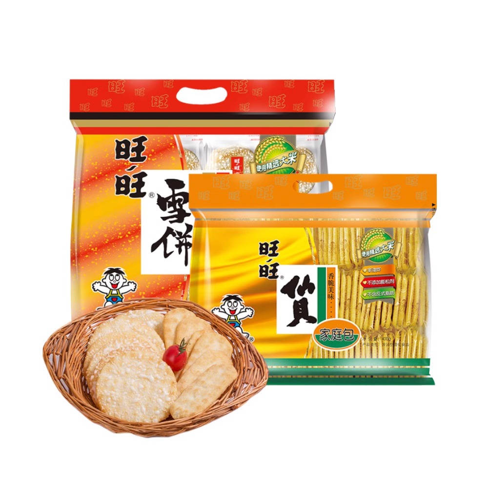 旺旺雪饼仙贝大米饼零食锅巴饼干膨化休闲食品年货大礼包