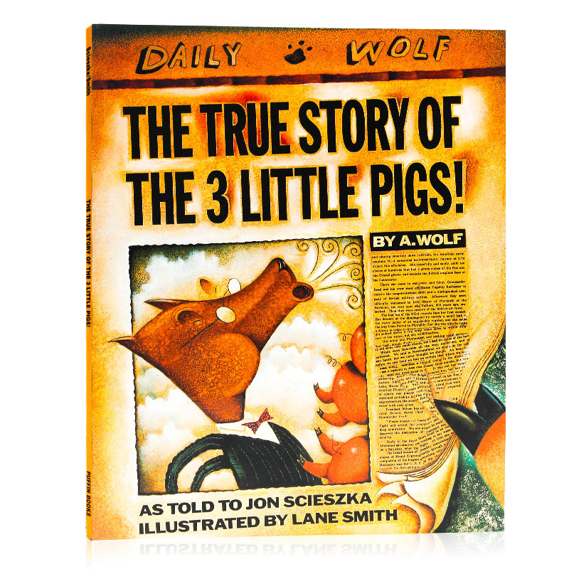 进口英文原版正版绘本 三只小猪的真实故事The True Story of the Three Little Pigs 100本需读 平装 儿童启蒙图画故事书