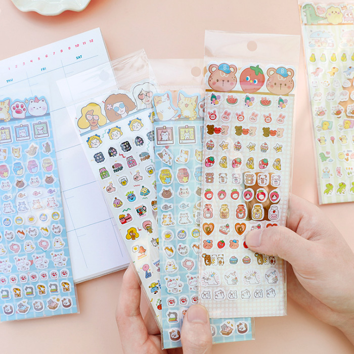 韩国小图案草莓卡通动物手账日记装饰贴画ins风可爱萌萌生物贴纸