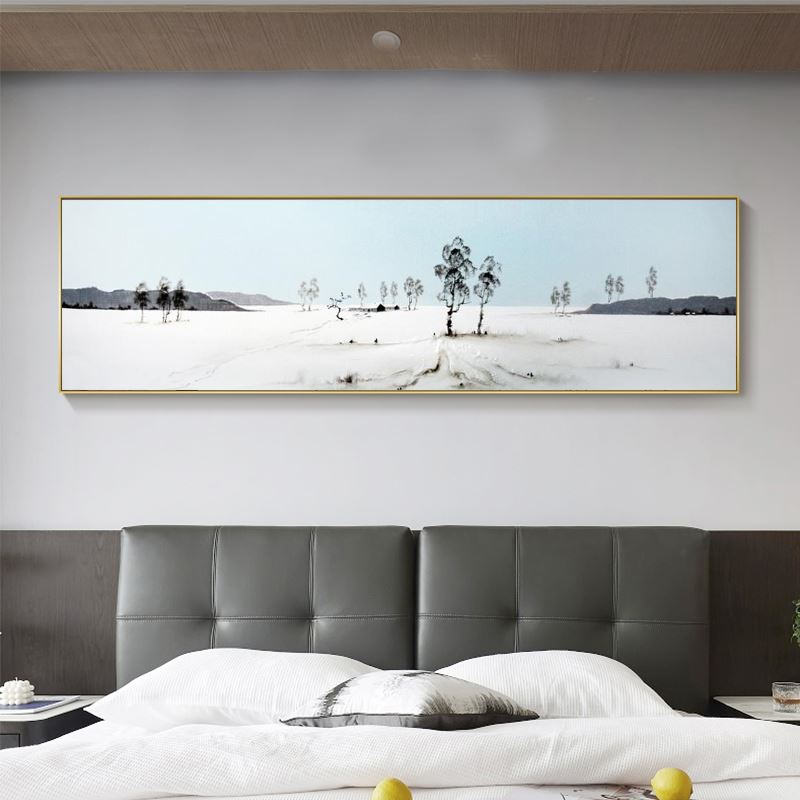 孤独的一棵树 北欧风景白色海报画 装饰画 床头意境挂画