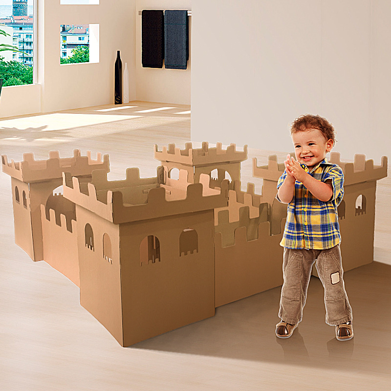瓦楞纸板自由拼装幼儿园城堡长城构建区材料男孩女孩搭建类玩具