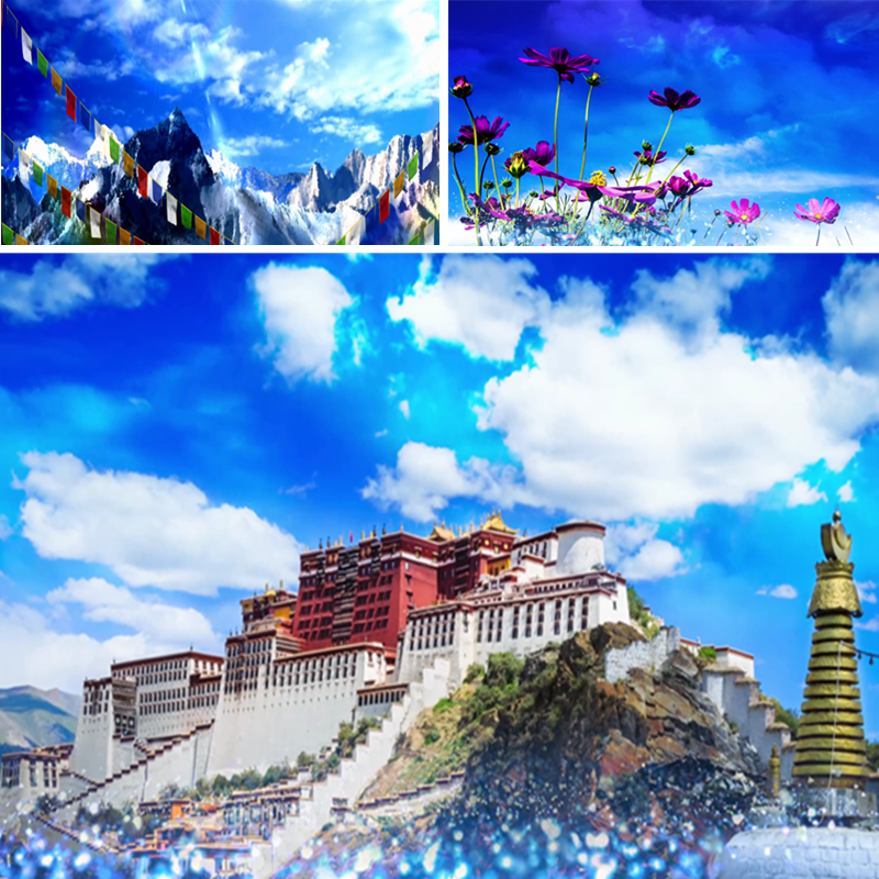 歌曲圣洁的哈达配乐成品 led大屏幕视频藏族歌曲背景雪山布达拉宫