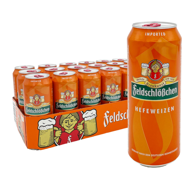 24年新货 德国进口啤酒 费尔德堡小麦白啤500ml*18罐 罐装 整箱