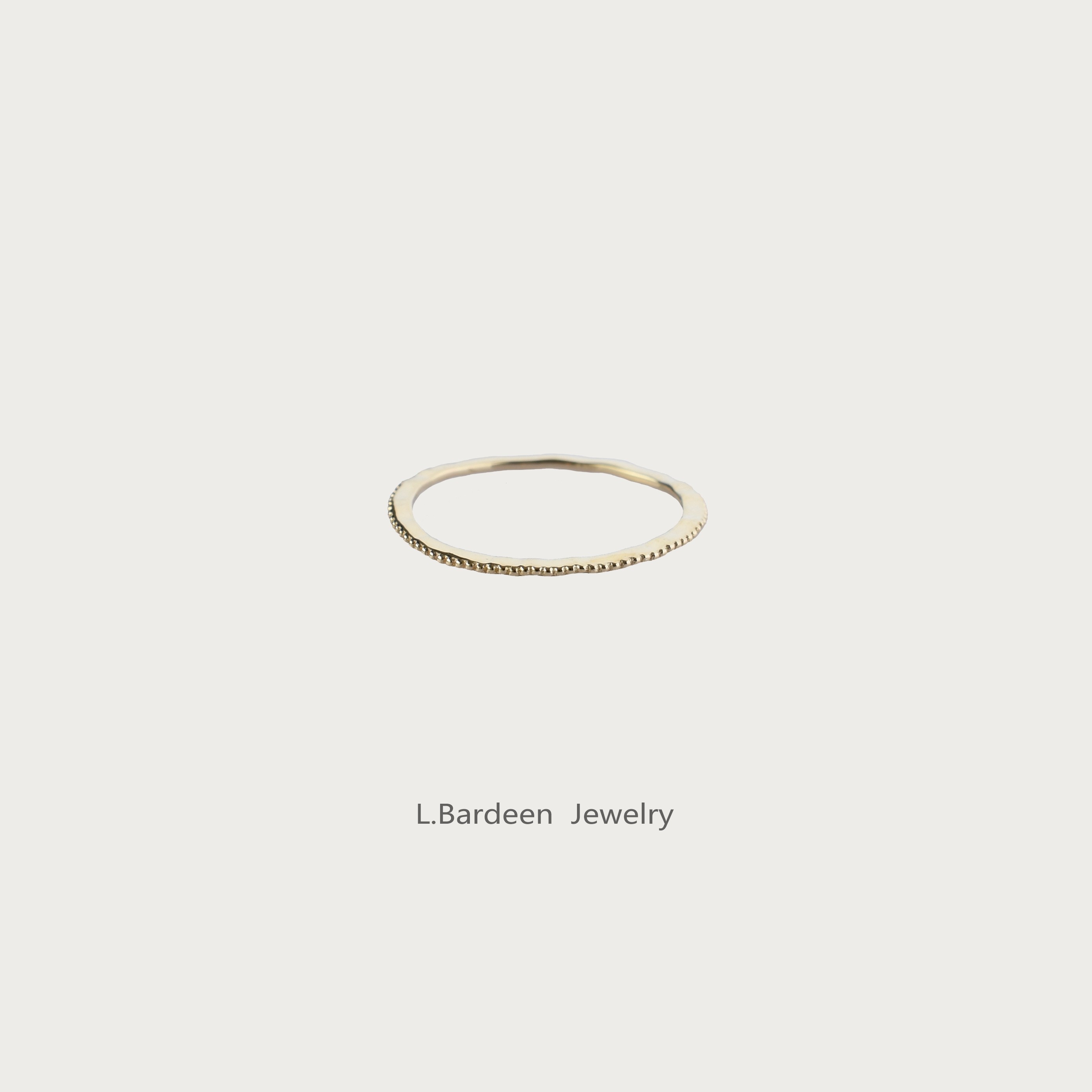 L.Bardeen14K气质日系细素圈复古黄金女手工小众设计感不褪色戒指