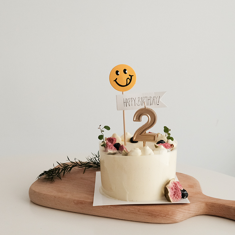 ins风简约金色数字生日蛋糕蜡烛家用周岁纪念日派对烘焙甜品装饰