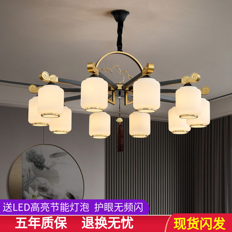 新中式吊灯客厅灯仿古复式楼现代中国风饭店酒店包间餐厅包厢灯具