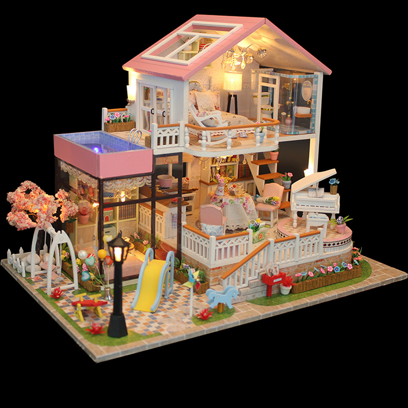 diy小屋别墅甜言蜜语手工制作大房子玩具建筑模型拼装儿童节礼物