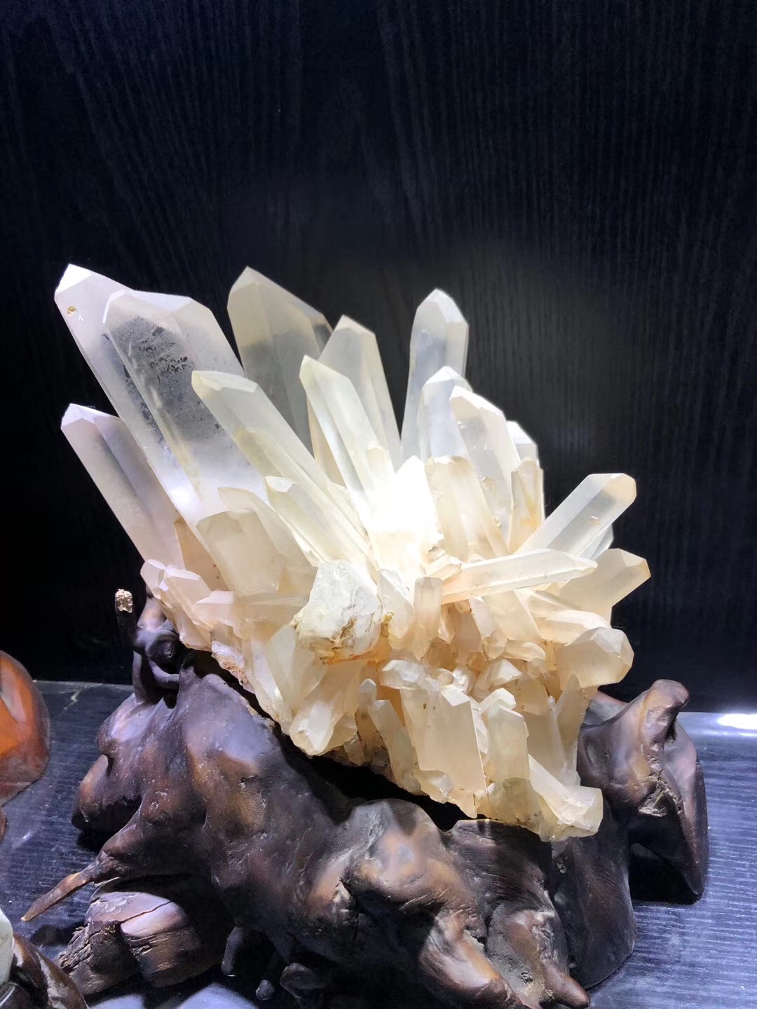矿物晶体天然水晶簇晶柱晶钻摆件纯天然白水晶原石值得收藏28Cm