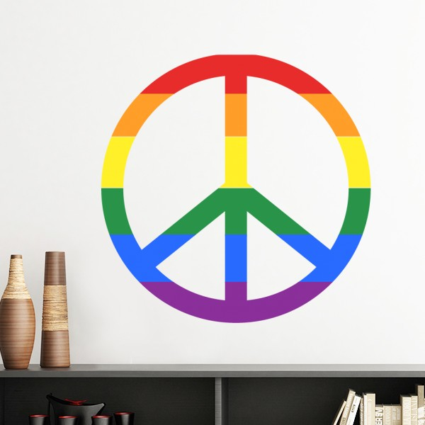 跨性别者彩虹旗反战标志墙贴壁纸房间贴花