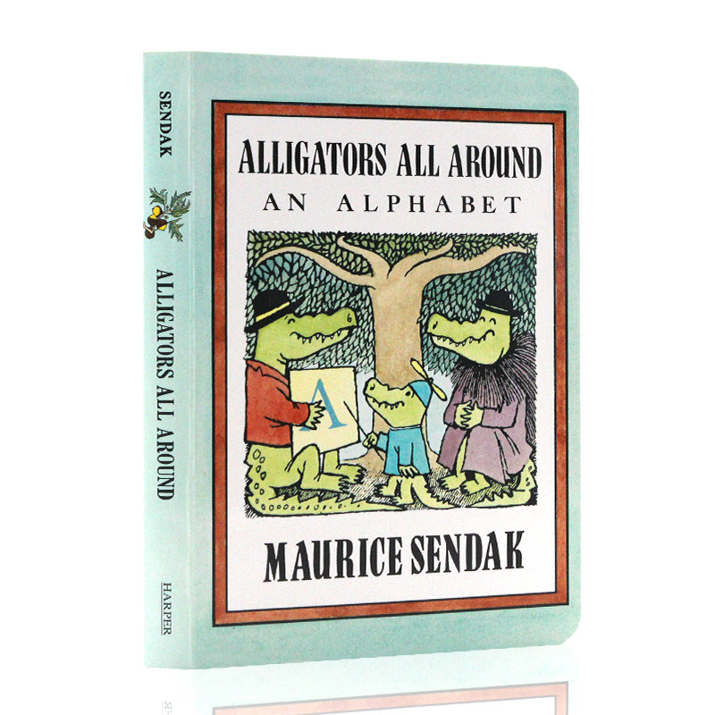小鳄鱼学字母 Alligators All Around Board Book 英文原版绘本廖彩杏书单拼读纸板书英文字母认知野兽国同作者莫里斯桑达克
