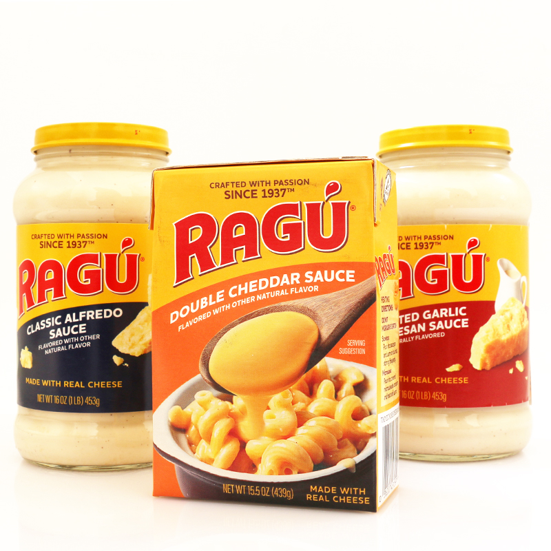 美国进口RAGU乐鲜双重切达奶酪芝士酱面包炸鸡意面酱汉堡三明治酱