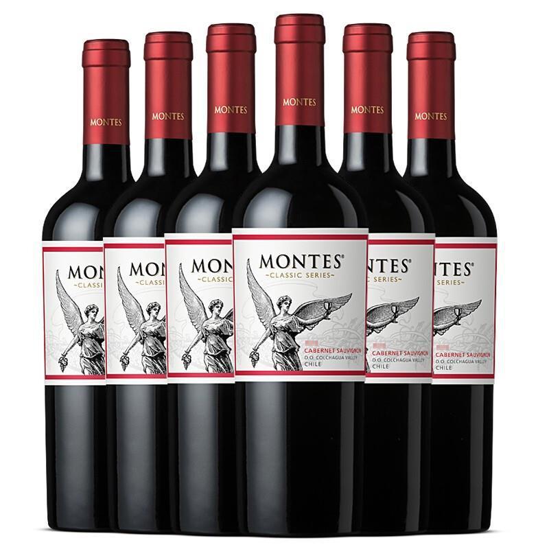 蒙特斯经典系列赤霞珠干红葡萄酒750ml 智利原进口红酒一瓶
