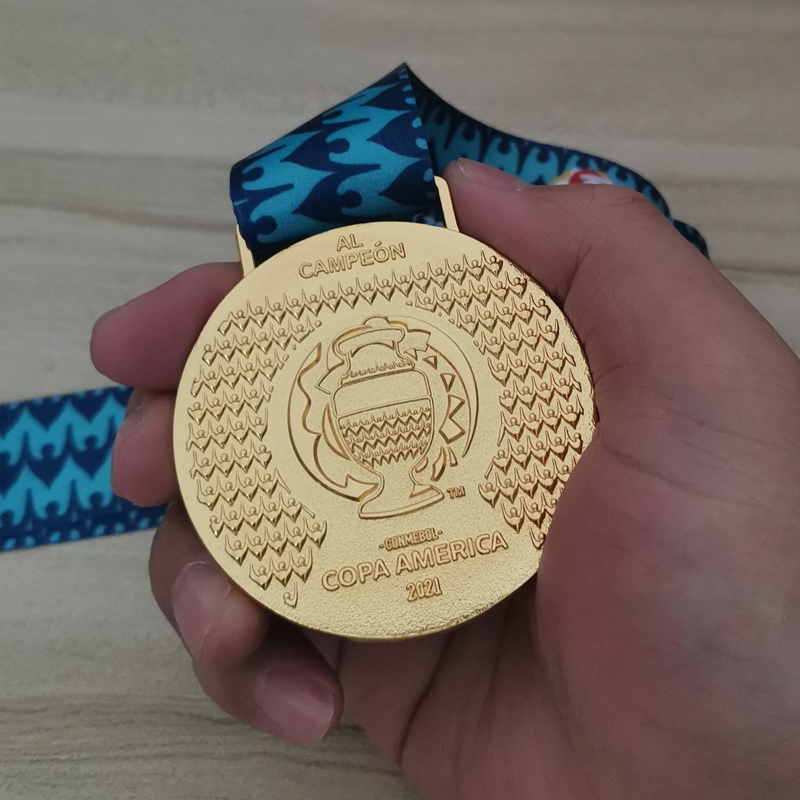 梅西纪念品 现货2021美洲杯奖牌 阿根廷球迷版收藏锌合金挂牌模型