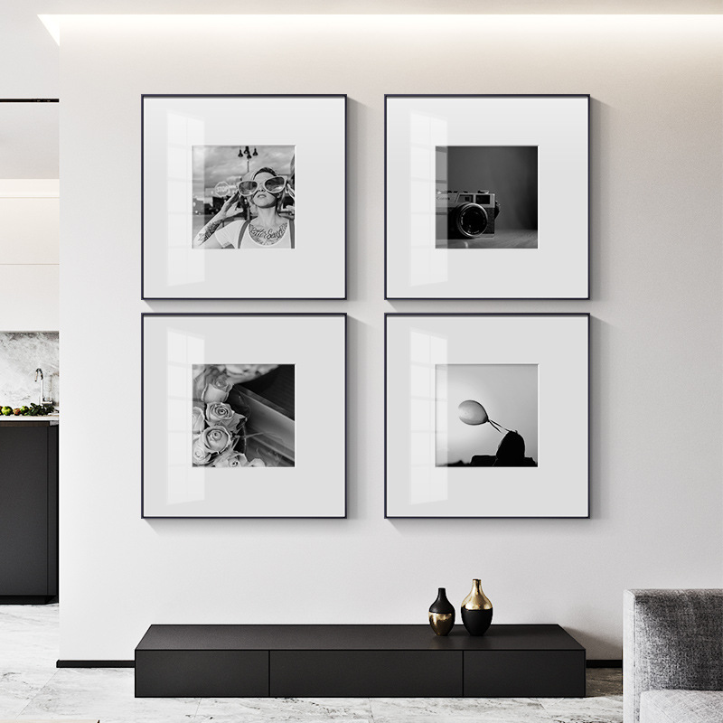 黑白摄影人物组合装饰画小众艺术样板房工作室卧室书房咖啡厅壁画