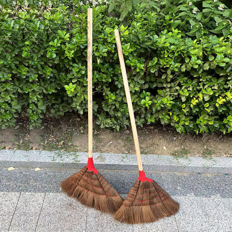 棕丝扫把家用硬毛大扫把木柄单个笤帚棕叶老式加长大鬃毛家用扫帚