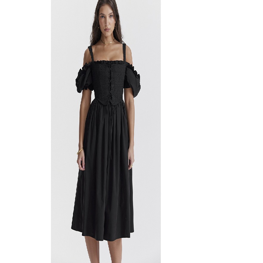 2024 Fashion Classic Women Elegant Black Off-shoulder Dress
