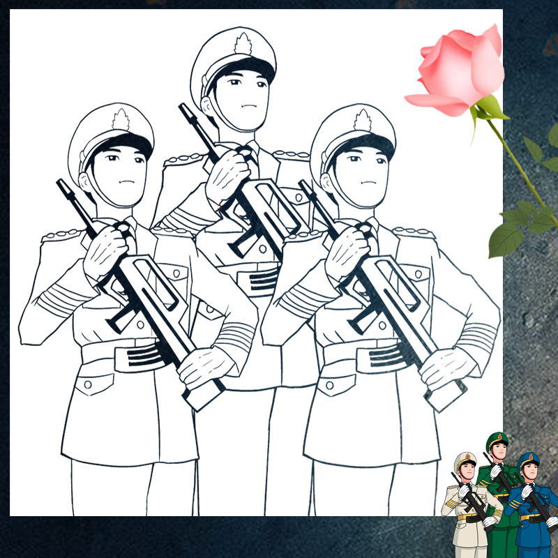 兵军人镂空儿童画模板喷漆墙绘涂鸦手绘镂空图案墙绘创意 diy定制