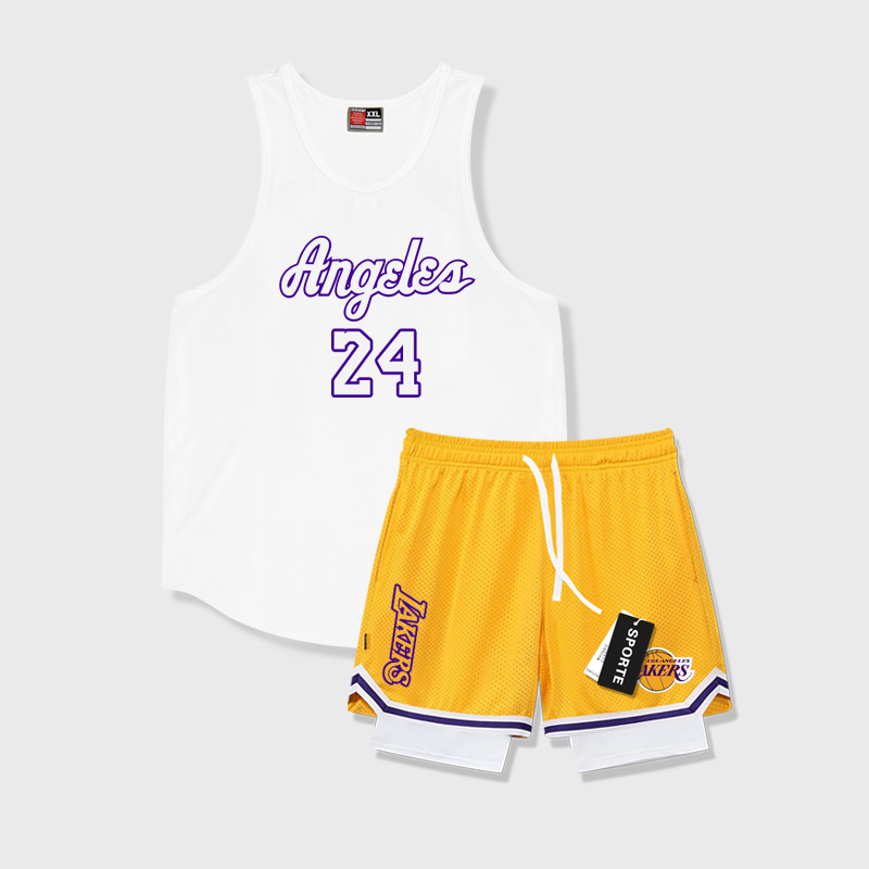 湖人队24号科比球衣美式篮球服套装男定制比赛训练服背心队服订制