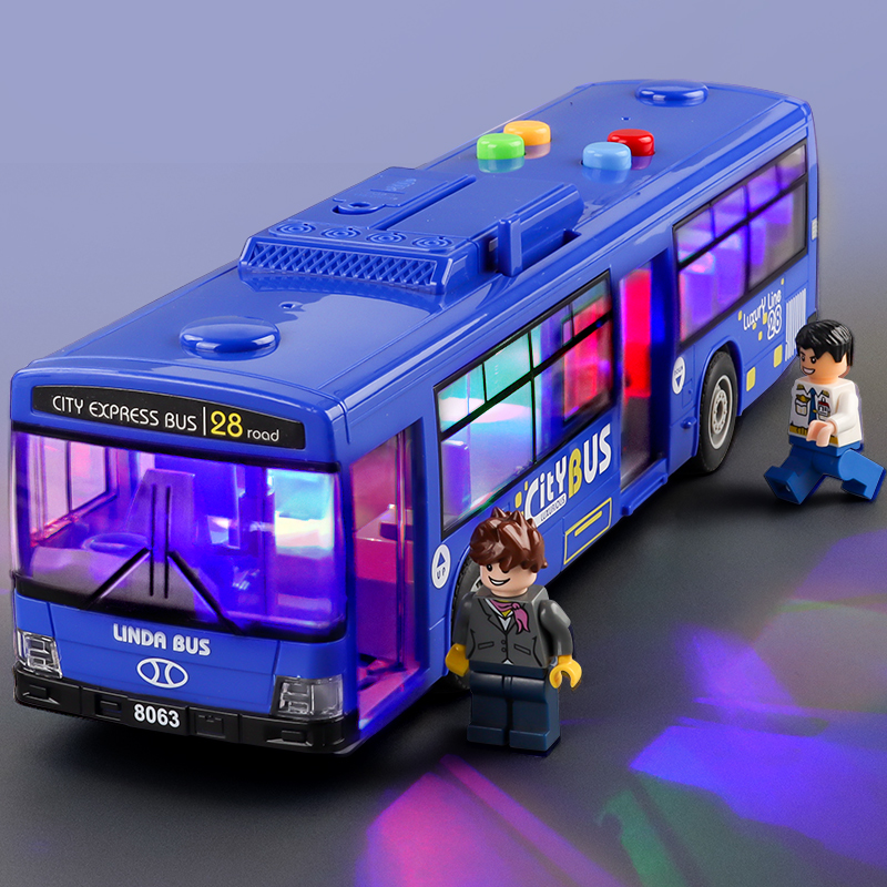 大号唱歌讲故事公交车玩具车巴士车3-6岁男孩公共小汽车模型儿童
