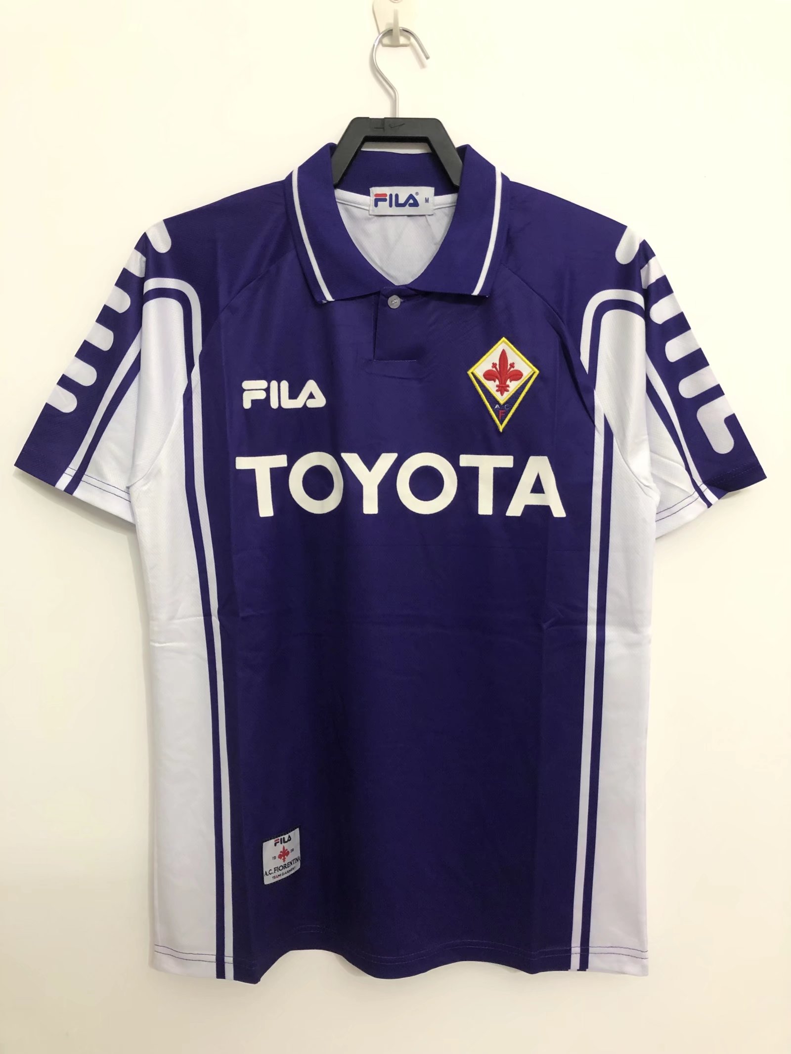 复刻版老款1999-2000年佛罗伦萨主场怀旧球衣波衫足球服运动服 紫