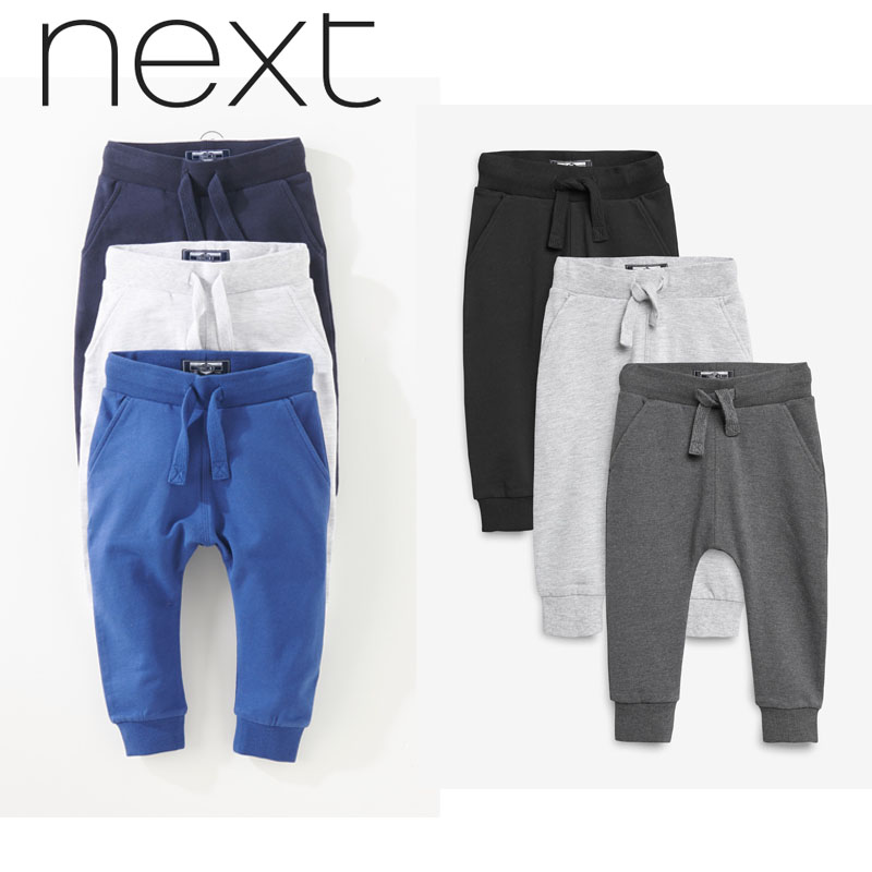 现货Next英国进口童装2022春新男童男宝紧身窄管慢跑运动裤 3件裝