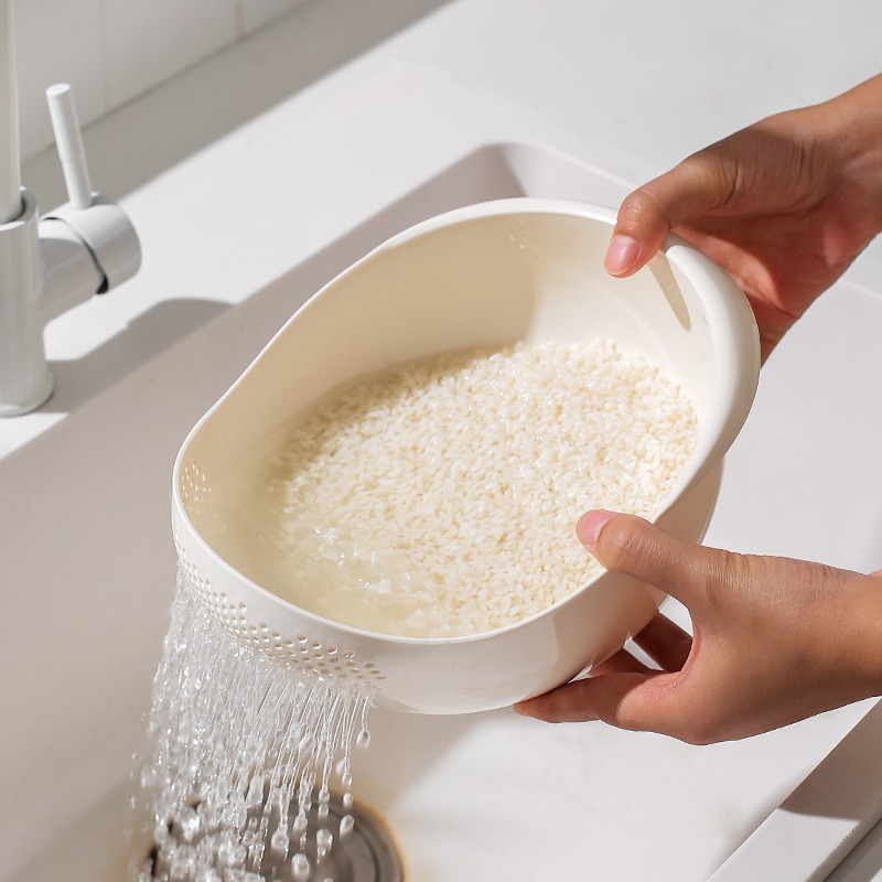 淘米神器洗米筛淘米盆细孔不漏米厨房家用小号洗菜盆沥水篮