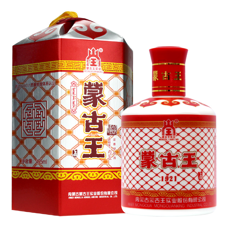 蒙古王42度红色蒙古包白酒单瓶475ml*1浓香型内蒙古草原特产