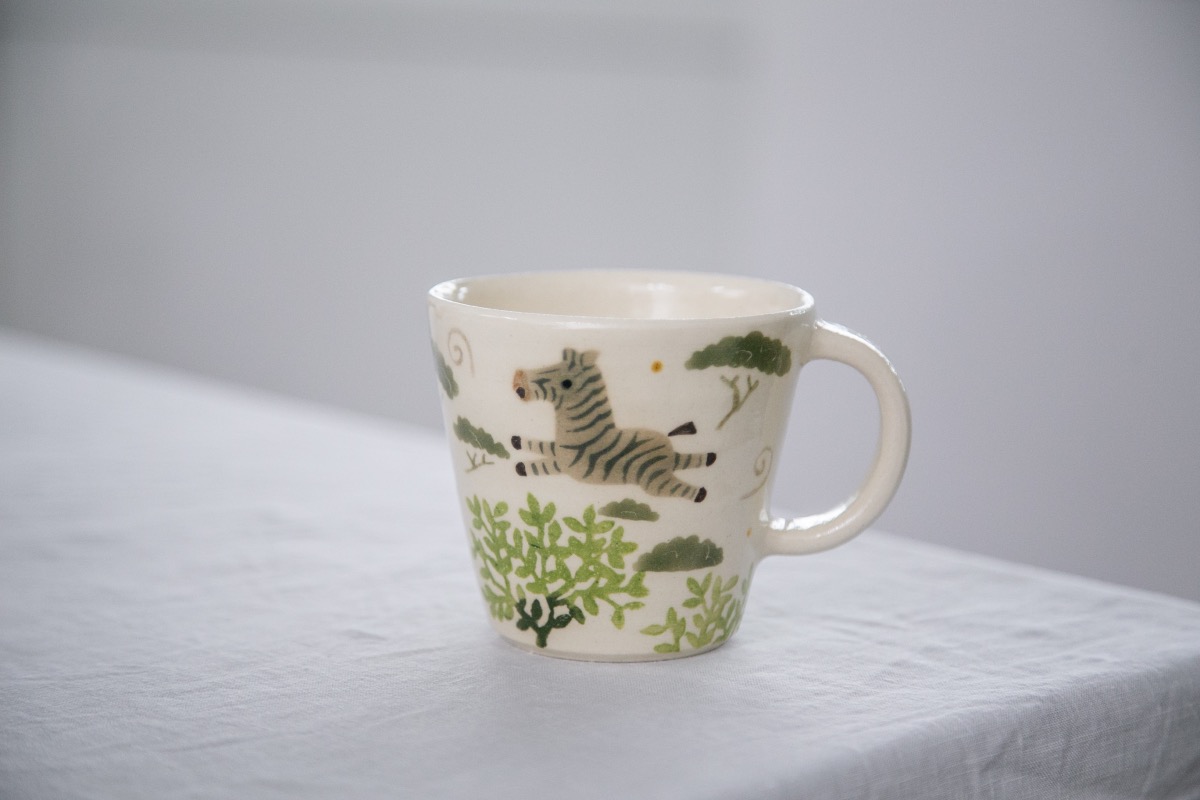 【月器】日本陶艺家作品 插画动物粗陶马克杯 滤杯 咖啡杯 茶杯