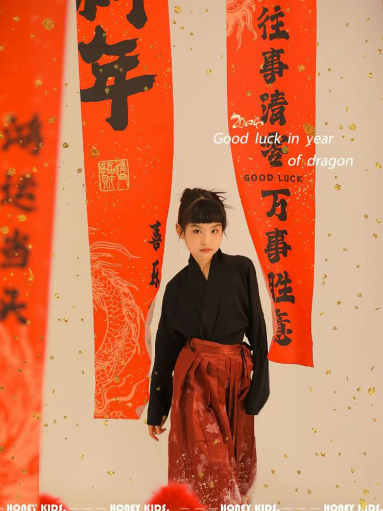 龙年新年主题拍摄写真对联背景布道具中国风儿童摄影红色挂布灯笼