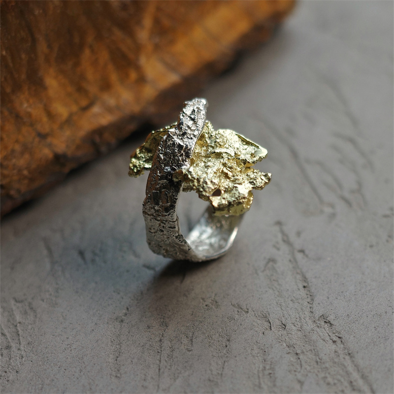 Empress 47 Fold原创设计褶曲缠绕戒指男女925银情侣高级个性指环