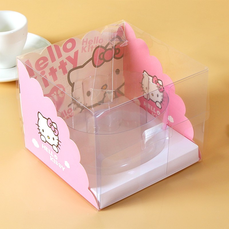 网红透明六一儿童节KT猫卡通动物手提蛋糕包装盒水果甜品西点盒子